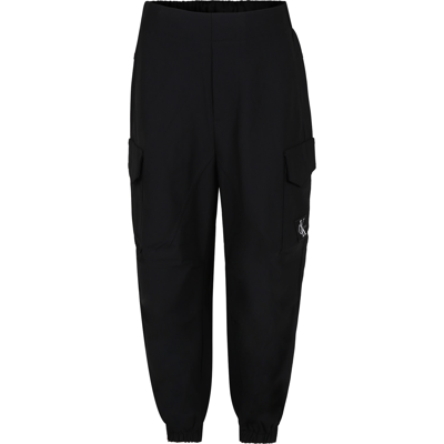 Shop Calvin Klein Black Casual Trousers For Boy With Logo