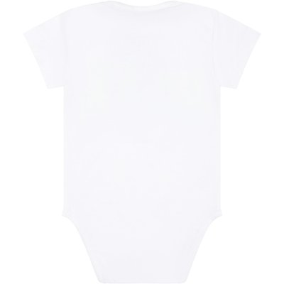 Shop Dsquared2 White Bodysuit For Baby Boy With Logo