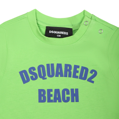 Shop Dsquared2 Green T-shirt For Baby Boy With Logo