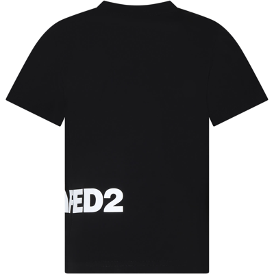 Shop Dsquared2 Black T-shirt For Boy With Logo