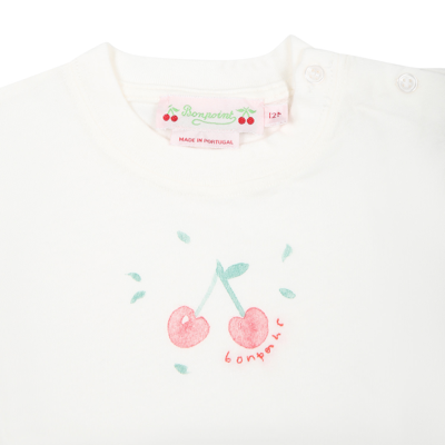 Shop Bonpoint White T-shirt For Baby Girl With Iconic Cherries