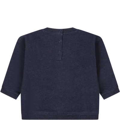Shop Bonpoint Blue Sweatshirt For Baby Kids With Logo