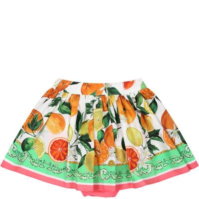 Shop Dolce & Gabbana Elegant Multicolor Skirt For Baby Girl