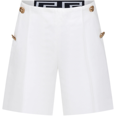 Shop Versace White Elegant Shorts For Girl
