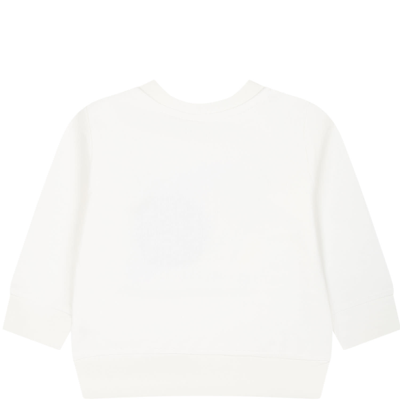 Shop Stella Mccartney White Sweatshirt For Baby Girl With Bee