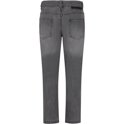 Stella Mccartney Gray Jeans For Baby Boy With Shark In Grey