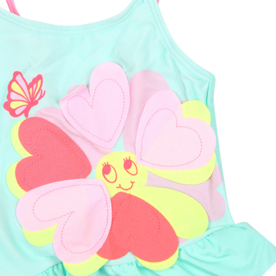 Shop Billieblush Green Wimsuit For Baby Girl With Hearts
