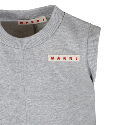 Shop Marni Gray Top Gor Girl With Logo In Grey