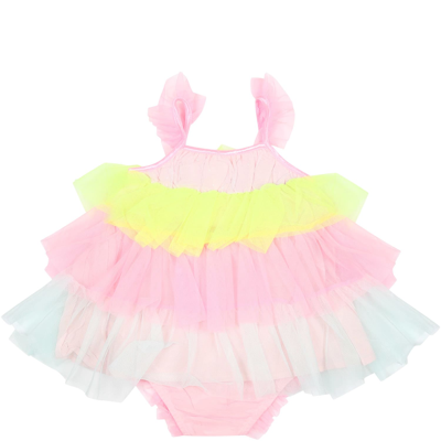 Billieblush Multicolor Elegant Dress For Baby Girl In Multicolor