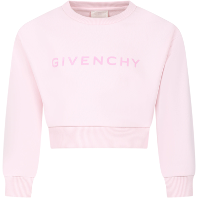 Shop Givenchy Pink Sweatshirt For Girl With Logo