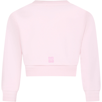 Shop Givenchy Pink Sweatshirt For Girl With Logo