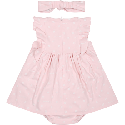 Shop Givenchy Pink Set For Baby Girl With All-over 4g