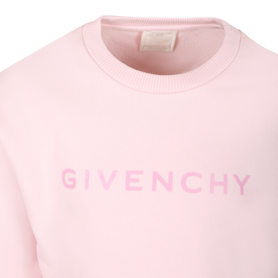 Shop Givenchy Pink Sweatshirt For Girl With Logo