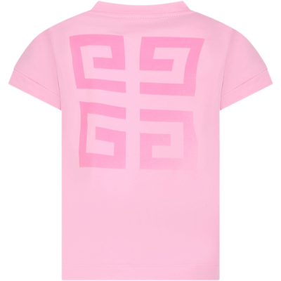Shop Givenchy Pink T-shirt For Girl With Logo
