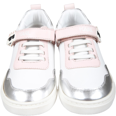 Karl Lagerfeld Multicolor Low Sneakers For Girl In Multicolor