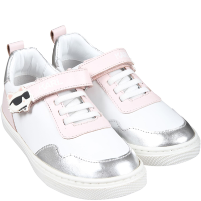 Karl Lagerfeld Multicolor Low Sneakers For Girl In Multicolor