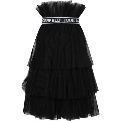 Shop Karl Lagerfeld Black Fuchsia Skirt For Girl