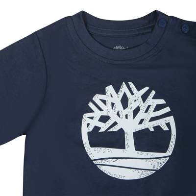 Shop Timberland Blue Set For Baby Boy With Logo
