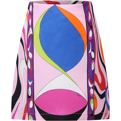 Shop Pucci Multicolor Skirt For Girl