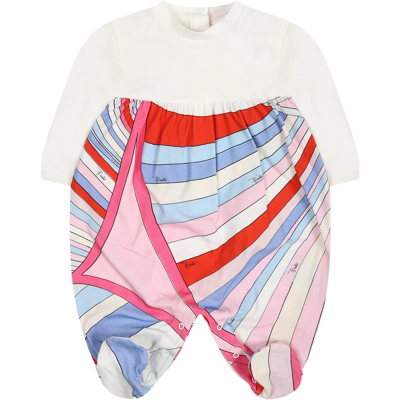 Shop Pucci Multicolor Romper Set For Baby Girl