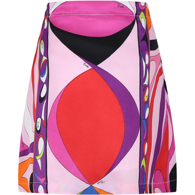 Shop Pucci Multicolor Skirt For Girl