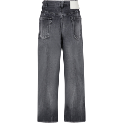 Shop Mm6 Maison Margiela Gray Jeans For Kids With Logo In Grey