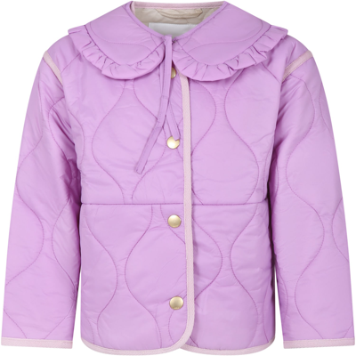 Shop Molo Pink Down Jacket For Girl