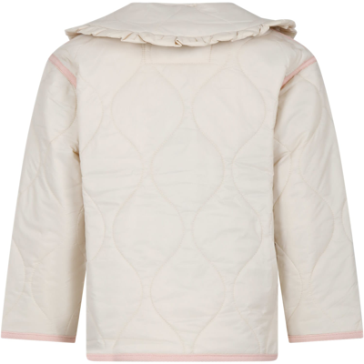 Shop Molo Ivory Down Jacket For Girl