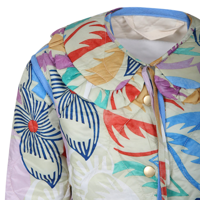Shop Molo Multicolor Down Jacket For Girl