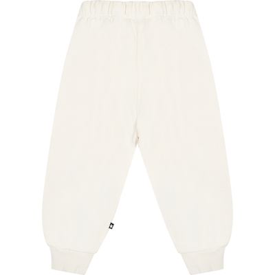 Shop Molo White Sports Trousers For Babykids