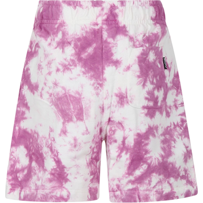 Shop Molo Fuchsia Sports Shorts For Girl With Tie Dye