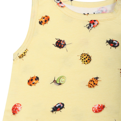 Shop Molo Yellow Romper For Baby Kids With Ladybugs