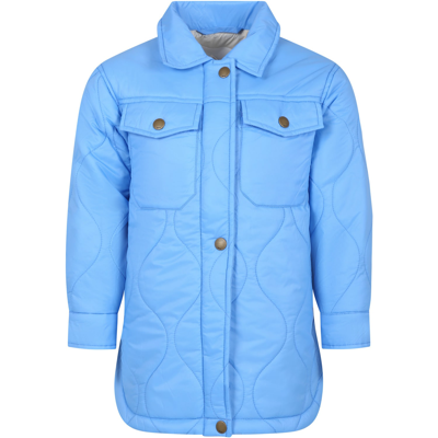 Shop Molo Light Blue Down Jacket For Kids