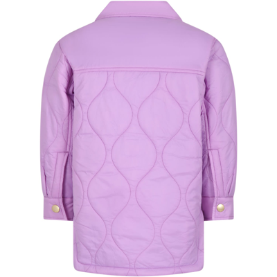 Shop Molo Purple Down Jacket For Girl In Pink