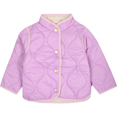 Shop Molo Pink Down Jacket Helio For Baby Girl