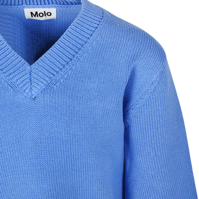 Shop Molo Light Blue Sweater For Girl