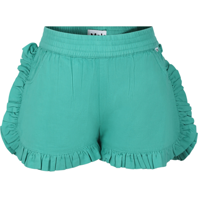 Shop Molo Green Sports Shorts For Girl