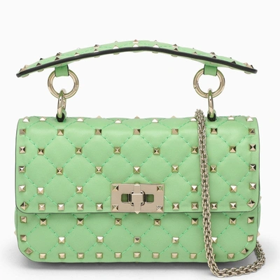 Shop Valentino Garavani Small Rockstud Spike Ice Mint Leather Bag Women In Green