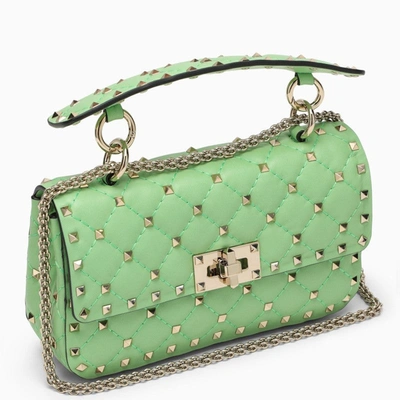 Shop Valentino Garavani Small Rockstud Spike Ice Mint Leather Bag Women In Green