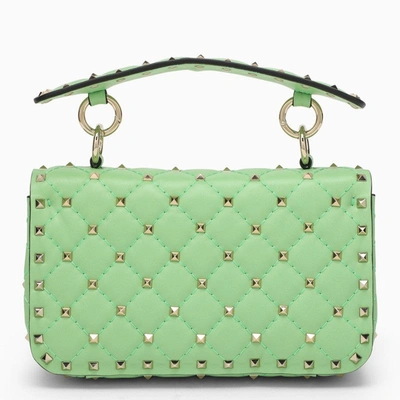 Shop Valentino Garavani Small Rockstud Spike Ice Mint Leather Bag Women In Green