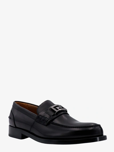 Shop Versace Man Greca Man Black Loafers