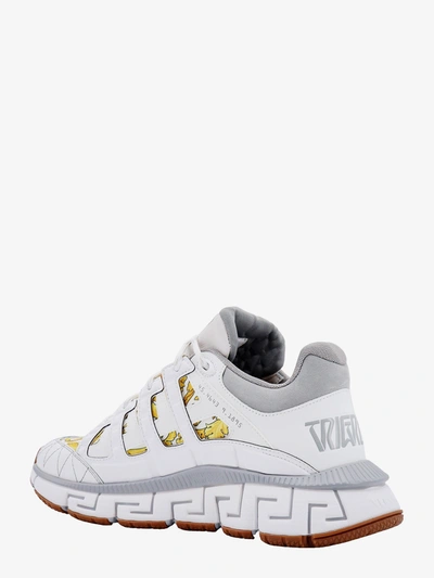 Shop Versace Man Trigreca Man White Sneakers