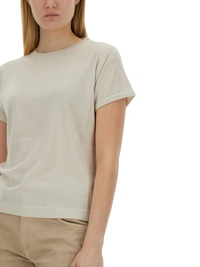 Shop Brunello Cucinelli Cashmere And Silk T-shirt In White