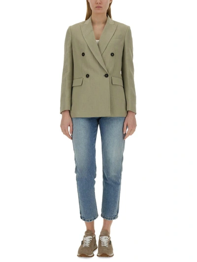 Brunello Cucinelli Twill Jacket In Green