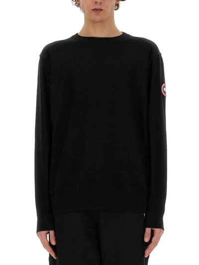 Shop Canada Goose Jersey With Logo In Black