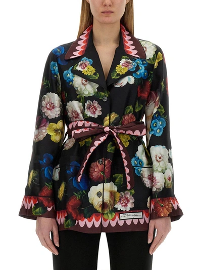 Shop Dolce & Gabbana Twill Shirt In Multicolour