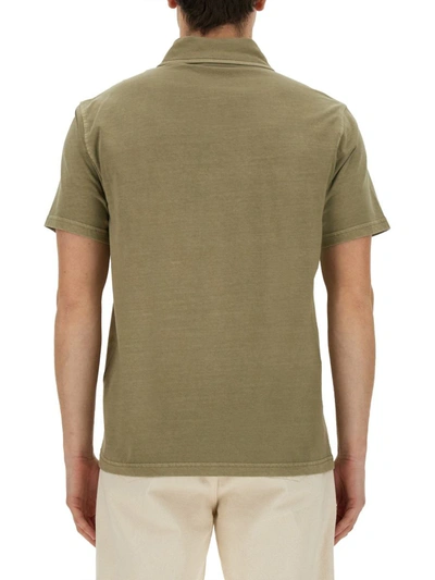 Shop Fay Cotton Polo In Military Green