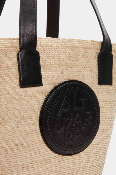 Shop Altuzarra 'medallion' Watermill Bag Large In Natural/black