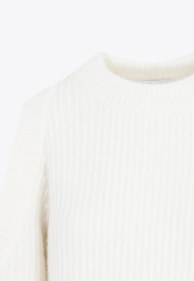 Shop Ganni Chunky Knit Sweater In White