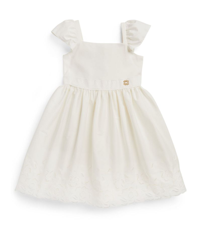 Shop Elie Saab Junior Cotton Broderie Anglaise Dress (4-16 Years) In Neutral